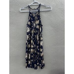 American Eagle Womens Dress Size XS Blue Floral Halter Top Soft & Sexy